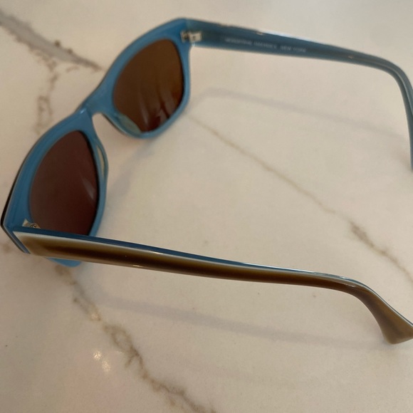Morgenthal Frederics 740 Dave Sunglasses.  Color- Brown and Blue. main image 7